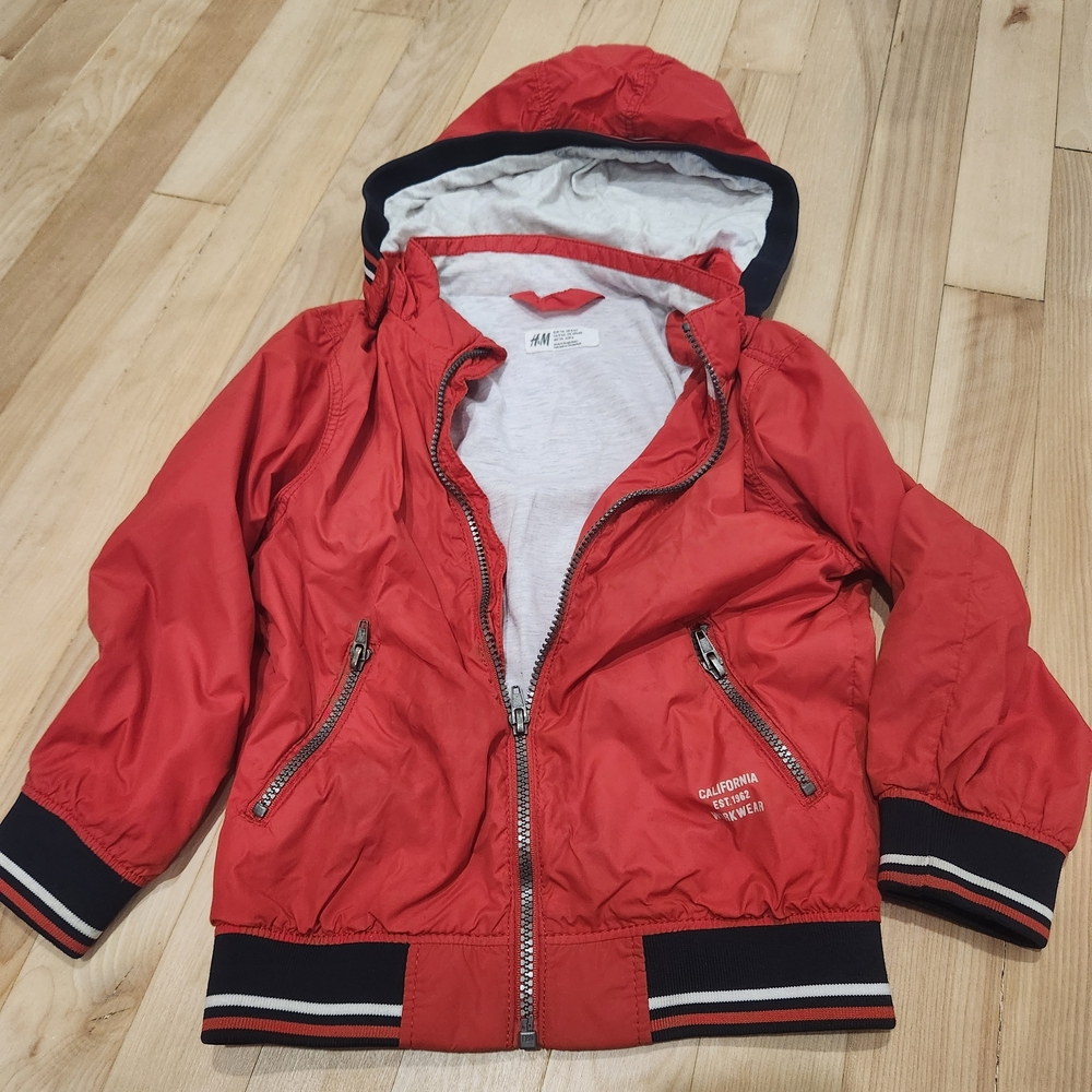 H&M Kids Red Zip-Up Raincoat